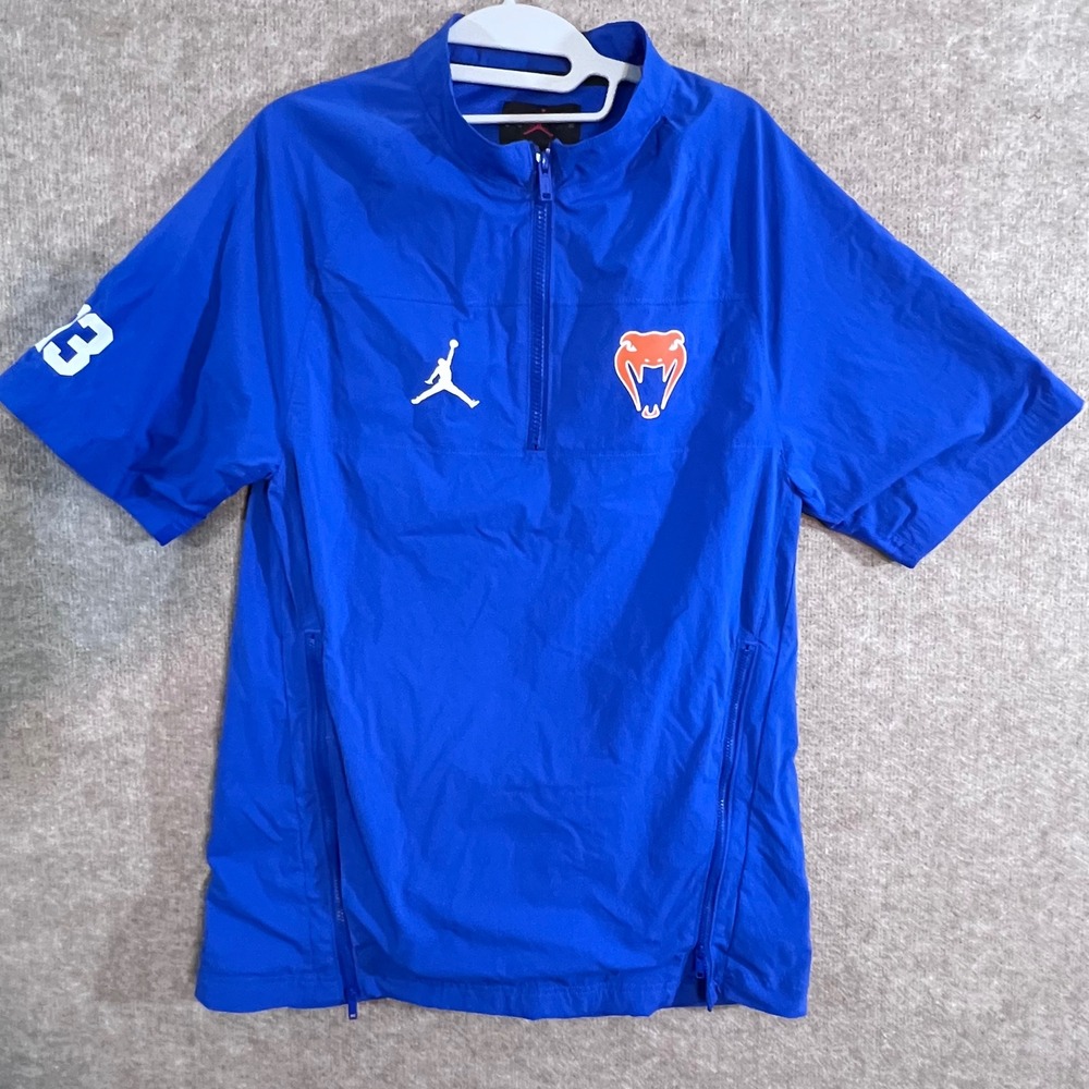 Jordan Brand Short Sleeve Windbreaker Mens XS Blue Half Zip Gorpcore Sportswear